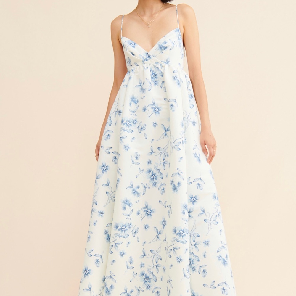 Sachin and Babi Palmer dress blue floral